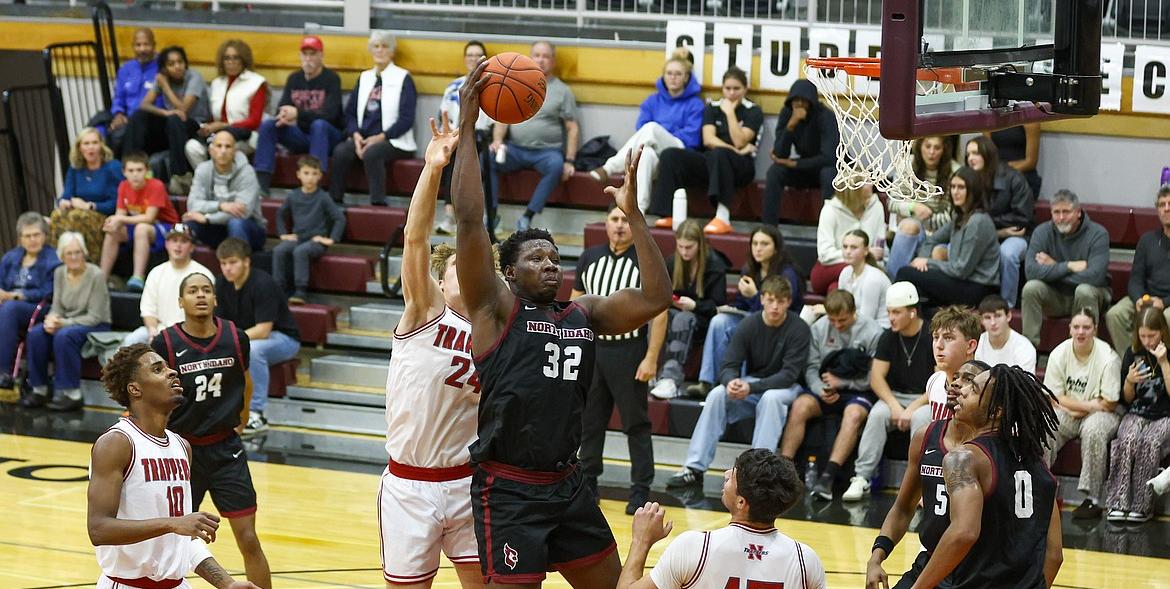 KYLE DISHAW PHOTOGRAPHY North Idaho College freshman forward Aly Toure catches the ball during the first half of a nonconference game against Northwest College of Powell, Wyo., at Rolly Williams Court.