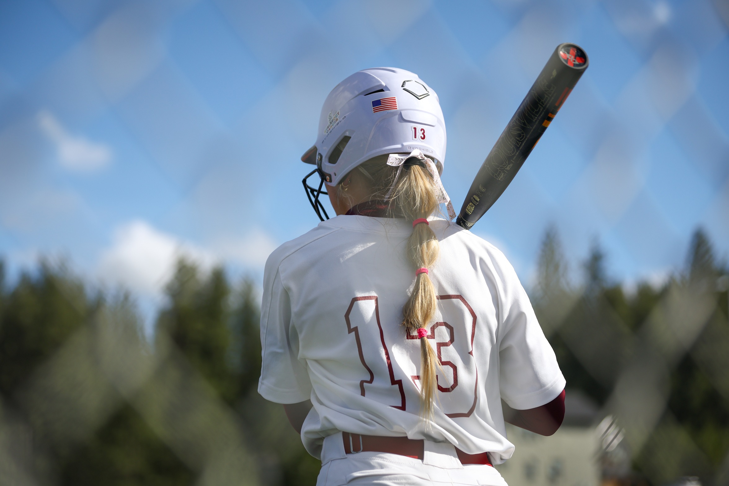 Freshman Liz Hatch gets ready to bat at Marimn Health Field in Worley, Idaho.