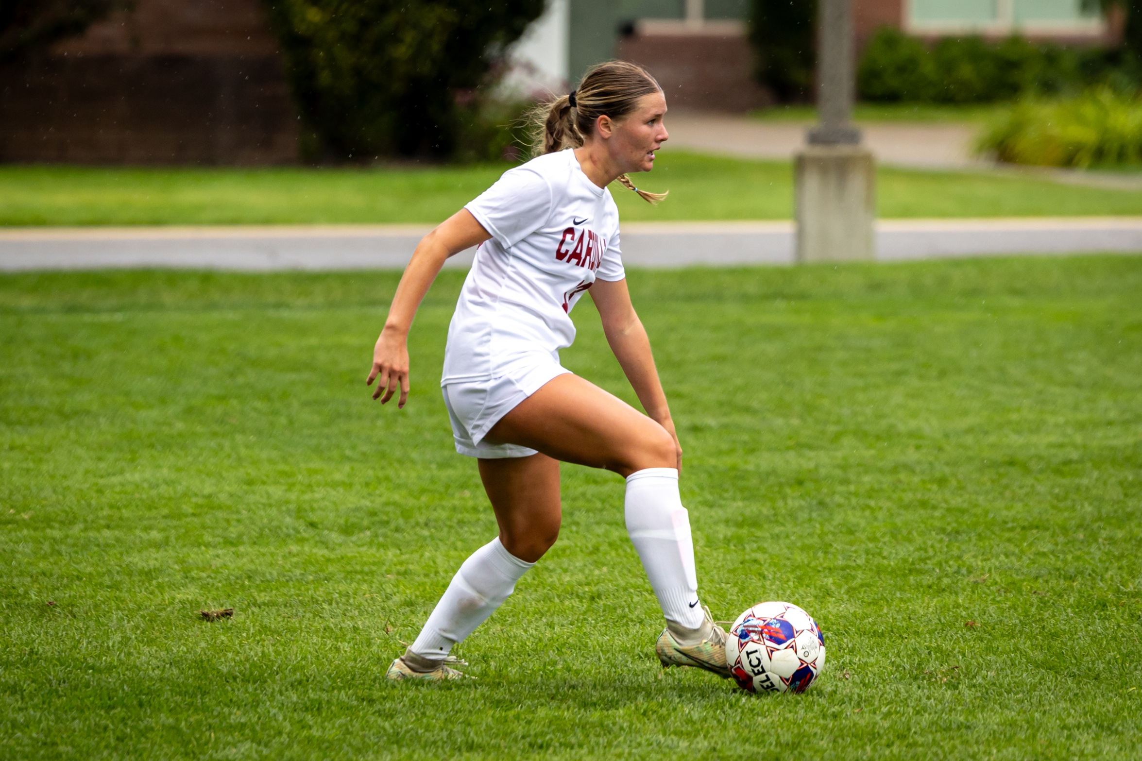 NIC women's soccer player in action